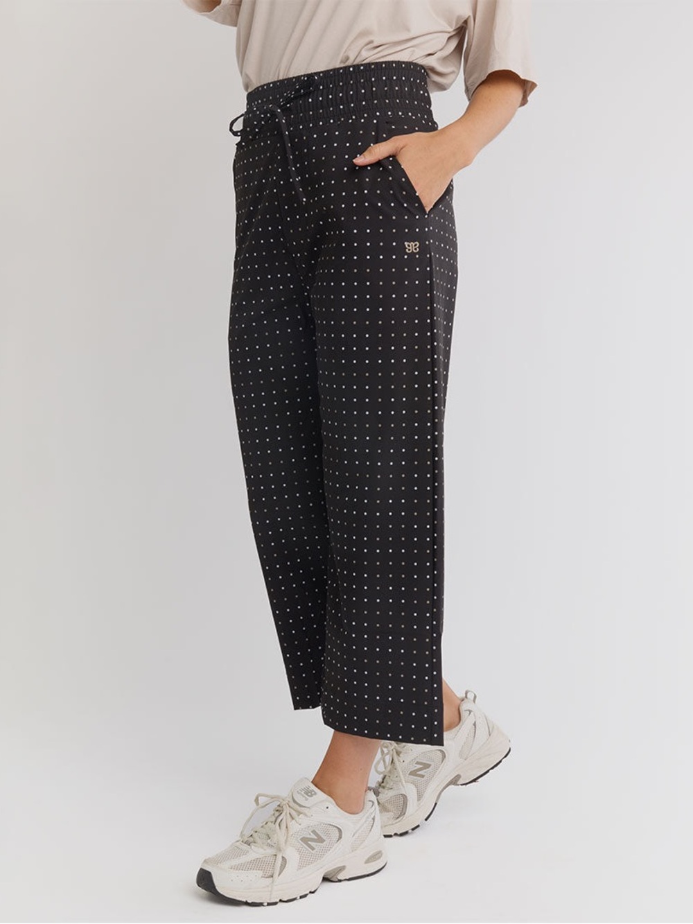 Albion Wide Leg Pants Dotty Black Medium - Picture 12 of 13